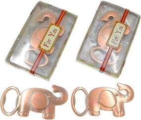 img 2 attached to 🐘 Stylish Copper-Tone Elephant Bottle Opener Set - Ideal Wedding Party Favor Souvenir Gift - Pack of 12