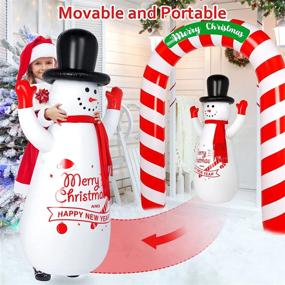 img 1 attached to 🎄 6.7ft Archway Christmas Inflatables + 4.9ft Snowman Christmas Inflatables: Festive Outdoor Christmas Decorations with Ground Nails