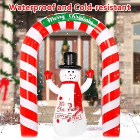 img 2 attached to 🎄 6.7ft Archway Christmas Inflatables + 4.9ft Snowman Christmas Inflatables: Festive Outdoor Christmas Decorations with Ground Nails