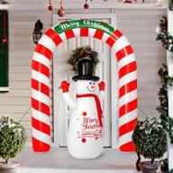 🎄 6.7ft archway christmas inflatables + 4.9ft snowman christmas inflatables: festive outdoor christmas decorations with ground nails logo