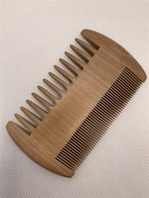 img 3 attached to Alottery's Handmade Wooden Beard Combs - Dual Action Fine & Coarse Teeth for Hair and Men's Beard, with Case - Natural Wood Comb