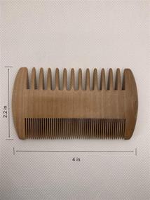 img 1 attached to Alottery's Handmade Wooden Beard Combs - Dual Action Fine & Coarse Teeth for Hair and Men's Beard, with Case - Natural Wood Comb