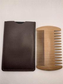 img 2 attached to Alottery's Handmade Wooden Beard Combs - Dual Action Fine & Coarse Teeth for Hair and Men's Beard, with Case - Natural Wood Comb