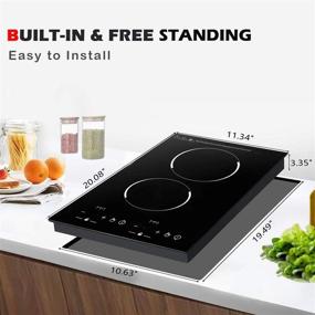 img 3 attached to 🔌 110V Portable Electric Induction Cooktop with Digital Black Crystal LED Screen, Double Countertop Burner for Efficient Cooking Experience