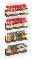 🌶️ spaceaid spice rack organizer - cabinet door or wall mount (4 pack) with 415 spice labels - wooden hanging seasoning shelf for cupboard pantry or stove logo