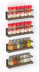 img 4 attached to 🌶️ SpaceAid Spice Rack Organizer - Cabinet Door or Wall Mount (4 Pack) with 415 Spice Labels - Wooden Hanging Seasoning Shelf for Cupboard Pantry or Stove