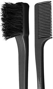 img 3 attached to 🦊 Foxi Fresh Double-Sided Edge Control Hair Brush & Comb Combo Pack - 2PC Pink and Black