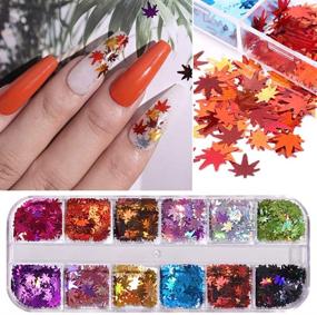 img 1 attached to 🍁 Get Creative with 12 Colors Fall Leaf Glitter Nail Sequins - Discover 3D Maple Leaf Holographic Nail Art Flakes for Colorful Confetti, DIY Manicure, Makeup, and Christmas Decorations!