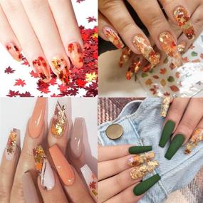 img 2 attached to 🍁 Get Creative with 12 Colors Fall Leaf Glitter Nail Sequins - Discover 3D Maple Leaf Holographic Nail Art Flakes for Colorful Confetti, DIY Manicure, Makeup, and Christmas Decorations!