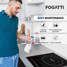 img 1 attached to 🔥 FOGATTI Electric Induction Cooktop: Built-in & Portable Versatile Stove with 1 Burner, 1800 Watt Power, 10 Levels, Sensor Touch Control, Timer, Auto Shut Off & Safety Lock