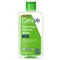 🚿 cerave micellar water: enhanced formula for hydrating facial cleanse, eye makeup remover, fragrance-free & non-irritating – 10 fl. oz logo