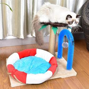 img 2 attached to 🐱 Petellow Cat Tree: Interactive Indoor Cat Tower with Scratching Post, Platform, and Ball Toy for Kittens – DIY Holiday Style-C