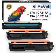 🖨️ mxvol 2-pack compatible toner cartridge replacement for hp 17a cf217a and 1-pack 19a cf219a drum unit, for hp laserjet pro m102 m130 printer series (m102w m130fw m130nw m130fn) - 1d+2t logo