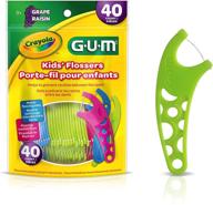 🍇 gum crayola kids' flossers, grape - fluoride coated, 40 count | fun & effective dental floss for ages 3+ logo