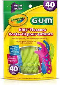 img 3 attached to 🍇 GUM Crayola Kids' Flossers, Grape - Fluoride Coated, 40 Count | Fun & Effective Dental Floss for Ages 3+