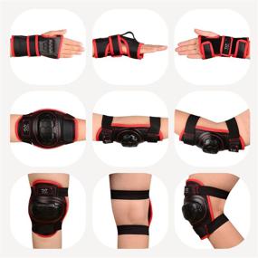 img 1 attached to 🛴 3 in 1 Kids Knee and Elbow Pads Set - Protective Gear for Skateboarding, Rollerblading, BMX, Scooter, and Cycling