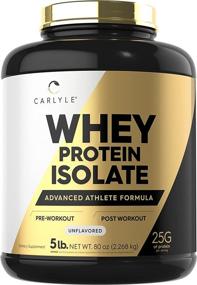 img 4 attached to 🥛 Carlyle Whey Protein Isolate 5lb - Unflavored, High 25G Protein, Vegetarian Friendly, Non-GMO, Gluten Free Powder