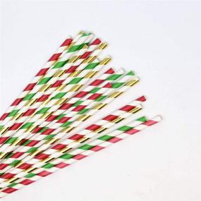 img 1 attached to Just Artifacts Christmas Party Premium Biodegradable Disposable Drinking Paper Straws (100pcs, Christmas 3): Eco-Friendly Festive Straws for your Holiday Celebration!