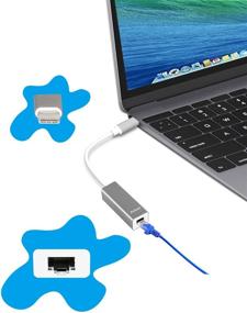 img 1 attached to Anbear USB-C to Ethernet Adapter | Type-C to RJ45 Gigabit Ethernet LAN Network Cable - Thunderbolt 3 Compatible for MacBook Pro, MacBook Air, Dell XPS 13/15, Surface Book 2, Pixelbook, and More