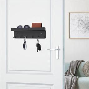 img 2 attached to LEVOTIYER Key Holder: Stylish Wall Decor with 6 Hooks, Smart Shelf, and Mail Organizer - Perfect for Home and Office