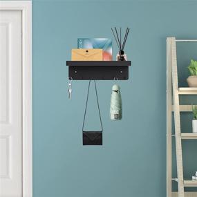 img 3 attached to LEVOTIYER Key Holder: Stylish Wall Decor with 6 Hooks, Smart Shelf, and Mail Organizer - Perfect for Home and Office