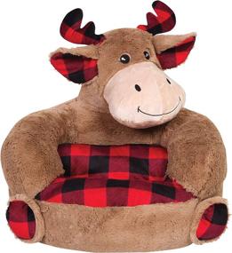 img 2 attached to 🦌 Comfy and Stylish Trend Lab Kids Plush Character Chair: Buffalo Check Moose