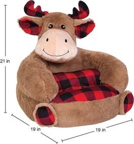 img 3 attached to 🦌 Comfy and Stylish Trend Lab Kids Plush Character Chair: Buffalo Check Moose