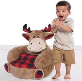 img 1 attached to 🦌 Comfy and Stylish Trend Lab Kids Plush Character Chair: Buffalo Check Moose