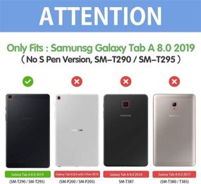 img 3 attached to 🌈 Чехол TSQ Samsung Galaxy Tab A 8.0 для детей, малышей, девочек, женщин, милый розовый радужный 2019 SM-T290/T295 - прочный защитный чехол с поддержкой и прочным креплением на плече и руке для планшета Samsung 8.0