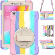 🌈 tsq samsung galaxy tab a 8.0 case for kids toddlers girls women cute rainbow pink 2019 sm-t290/t295 - heavy duty rugged protective shockproof case with stand, hand shoulder strap for samsung tablet 8.0 logo