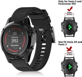 img 3 attached to 📟 ZEROFIRE Силиконовые заменительные ремешки для Garmin Fenix 5 и 5 Plus - Forerunner 935, 945, Approach S60 - Не совместимы с 5X, 5S.