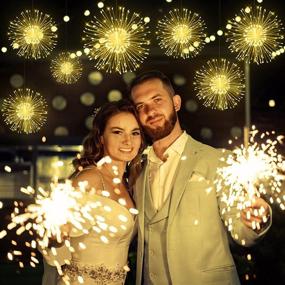 img 2 attached to 🔥 100 LED Firework Lights 4 Pack - Battery Operated Christmas String Lights, Waterproof Outdoor Decorative Fairy Sparkler Light, Twinkle Lights with Remote Control - Indoor Bedroom Decor, Birthday Gift - Warm White