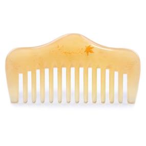 img 3 attached to Breeze-like Hair and Beard Comb - Mini Sheep Horn Detangling Comb - Anti-Static Wide Tooth Pocket Comb for Men and Women