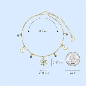 img 2 attached to 🌙 CODILO Moon Sun Anklet: Stunning Gold-Plated Ankle Bracelet for Women and Girls with Adjustable Design - Comes in a Beautiful Jewelry Gift Box