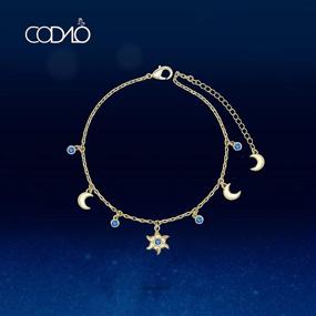 img 3 attached to 🌙 CODILO Лунно-солнечное браслет-цепочка: впечатляющий браслет на щиколку, покрытый золотом, для женщин и девочек с регулируемым дизайном - поставляется в красивом ювелирном подарочном ящике.