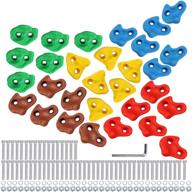 🧗 newtion multi-colored pack of 30 rock climbing holds: ideal for kids and adults - large rock wall grips for indoor and outdoor play set - build your own rock climbing wall - hand holds for playground fun logo