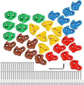 img 4 attached to 🧗 Newtion Multi-Colored Pack of 30 Rock Climbing Holds: Ideal for Kids and Adults - Large Rock Wall Grips for Indoor and Outdoor Play Set - Build Your Own Rock Climbing Wall - Hand Holds for Playground Fun
