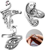 🦚 ebstl peacock goldfish adjustable knitting loop ring set - ideal for crochet and diy knitting crafts logo