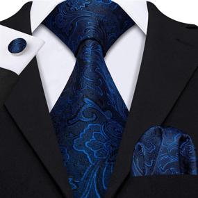 img 1 attached to Barry Wang Classic Necktie Jacquard Wedding Men's Accessories for Ties, Cummerbunds & Pocket Squares