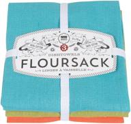 фартуки для кухни now designs floursack: набор из 3 фартуков в цветах бали синий, кактус зеленый и оранжевый краш логотип