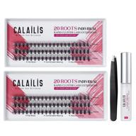 caliilis cluster lashes - diy eyelash extensions kit with individual lashes, faux mink eyelashes (0.05mm c mix, 20 roots/cluster), including glue and tweezers logo