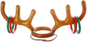 img 3 attached to 🦌 FEINASU 3 Pack Christmas Party Game: Inflatable Reindeer Antler Ring Toss Game - Fun Activity for Christmas Parties