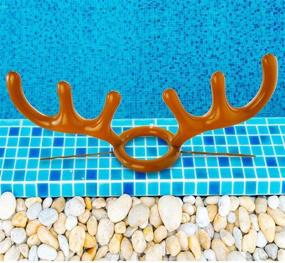 img 1 attached to 🦌 FEINASU 3 Pack Christmas Party Game: Inflatable Reindeer Antler Ring Toss Game - Fun Activity for Christmas Parties