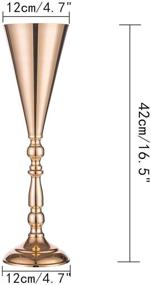 img 1 attached to 🌹 Sziqiqi Rose Gold Trumpet Vase Floral Riser Stand for Wedding Reception Centerpieces, 10-Pack, 16.5in – Perfect for Parties, Events, Anniversaries, Birthdays, and Flower Arrangements