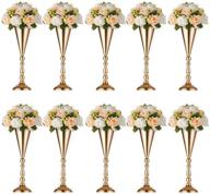 🌹 sziqiqi rose gold trumpet vase floral riser stand for wedding reception centerpieces, 10-pack, 16.5in – perfect for parties, events, anniversaries, birthdays, and flower arrangements logo
