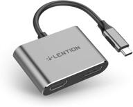 🔌 lention адаптер usb c на hdmi и displayport, [поддержка двух мониторов dual 4k/30hz] для macbook pro 13/15/16 2020-2016, mac air/ipad pro, surface, chromebook и др. (cb-c52s, серый космос) логотип