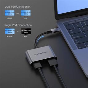 img 2 attached to 🔌 Lention Адаптер USB C на HDMI и DisplayPort, [Поддержка двух мониторов Dual 4K/30Hz] для MacBook Pro 13/15/16 2020-2016, Mac Air/iPad Pro, Surface, Chromebook и др. (CB-C52s, Серый космос)