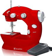 🧵 red smartek rx-08 mini sewing machine: enhanced with pedal for maximum efficiency logo