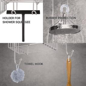 img 1 attached to 🛁 COSYLAND Hanging Shower Head Caddy – Rustproof Bathroom Shelf Organizer, SUS201 Stainless Steel Storage Rack for Toilet, Bathroom and Shower Room in Silver
