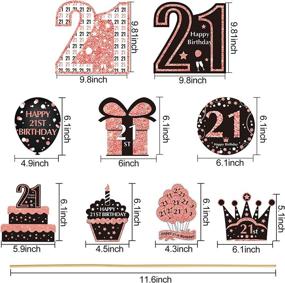 img 3 attached to 🌹 32-Piece Rose Gold 21st Birthday Table Centerpiece Sticks Decorations for Women - Elegant Table Toppers & Supplies, Happy 21st Birthday Table Sign Décor